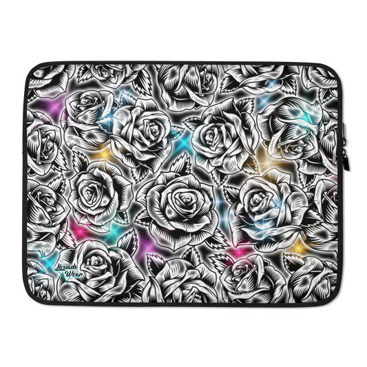 Black & White Roses 90s Baby - Laptop Sleeve