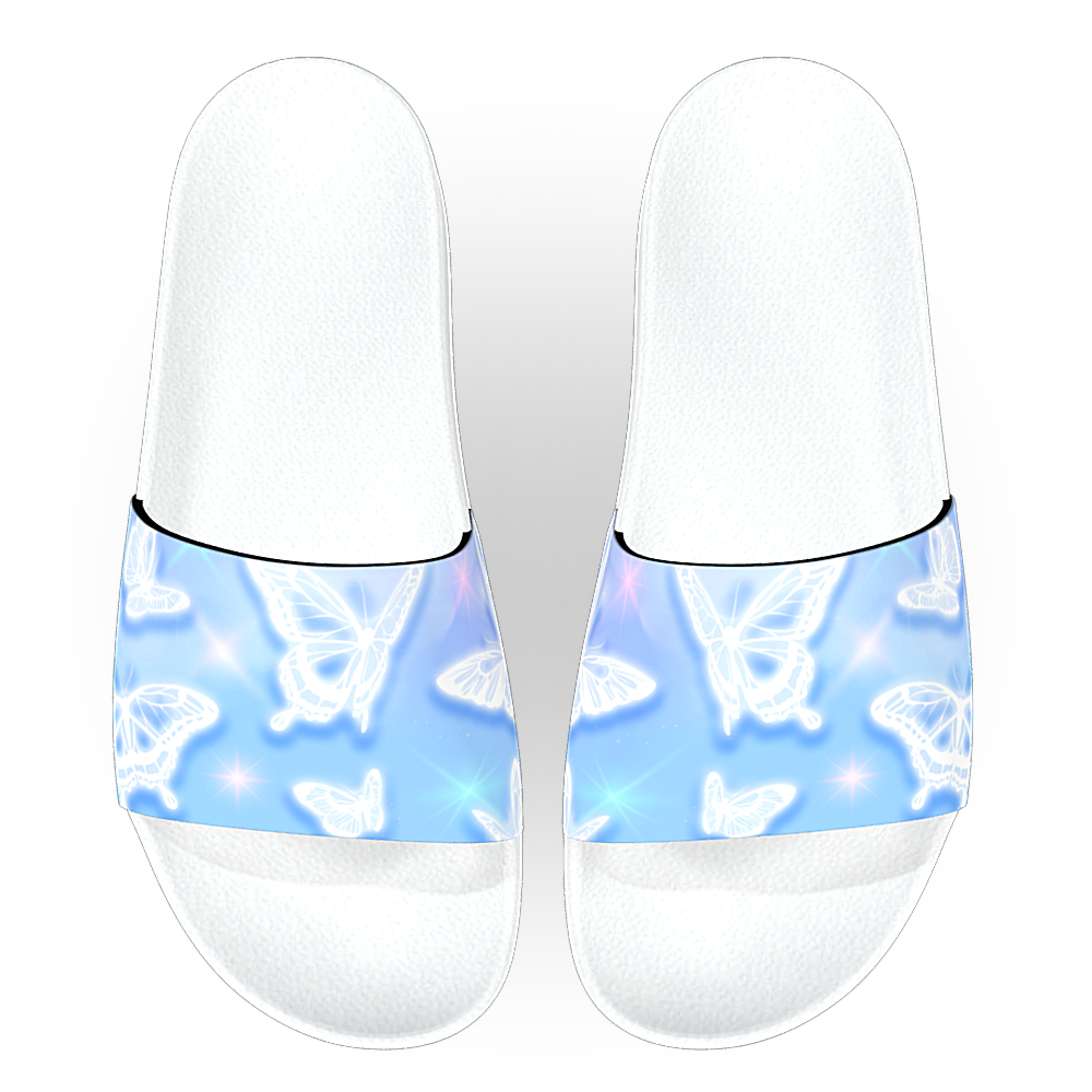 Blue Butterflies 90s Baby - Unisex Slide Sandal