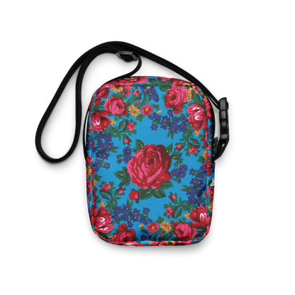 Blue Floral - Unisex Crossbody Bag