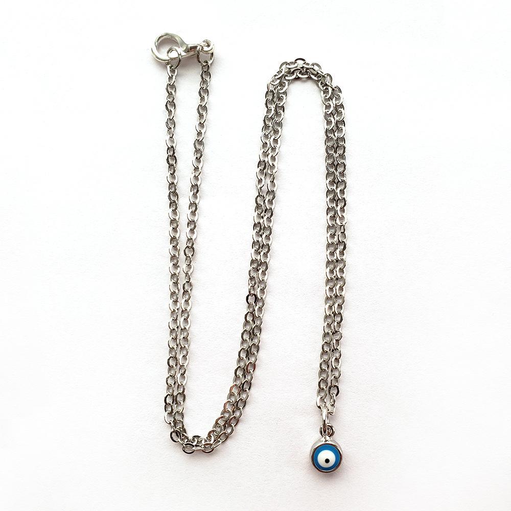 Blue Ojo Silver Pendant - Necklace