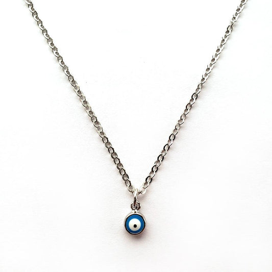 Blue Ojo Silver Pendant - Necklace