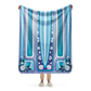 Blue & Turquoise with Roses Lowrider Hood - Sherpa Blanket (2 sizes)