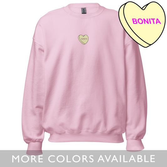 Bonita Candy Conversation Heart - Embroidered Unisex Sweatshirt