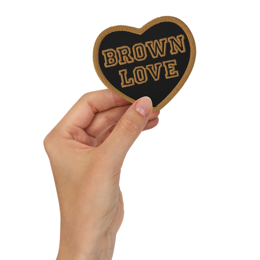 Brown Love - Embroidered Heart Patch