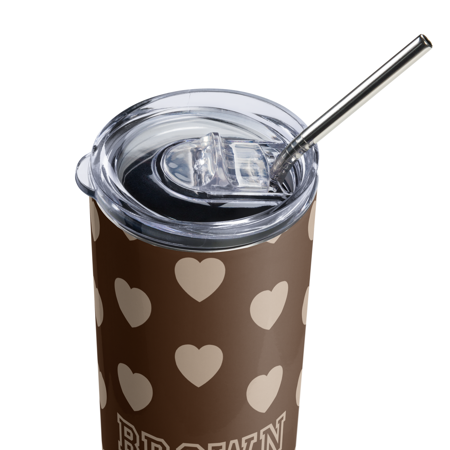 Brown Love - Stainless Steel Tumbler with Straw