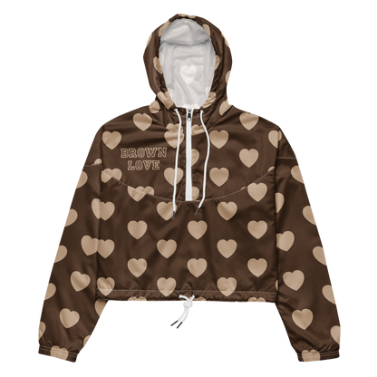 Brown Love - Cropped Windbreaker Jacket