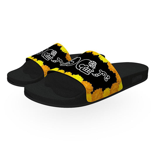 Cantando Calaveras with Cempasúchil - Unisex Slide Sandal-Footwear-Licuado Wear