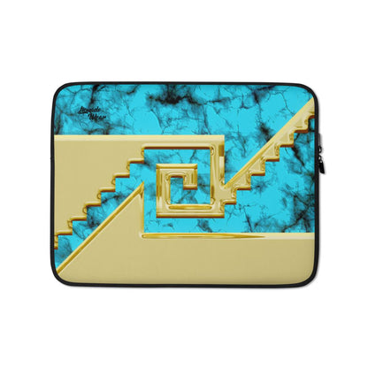 Chimalli Turquoise and Gold - Laptop Sleeve