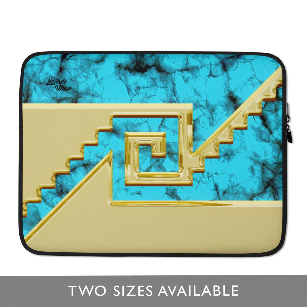 Chimalli Turquoise and Gold - Laptop Sleeve