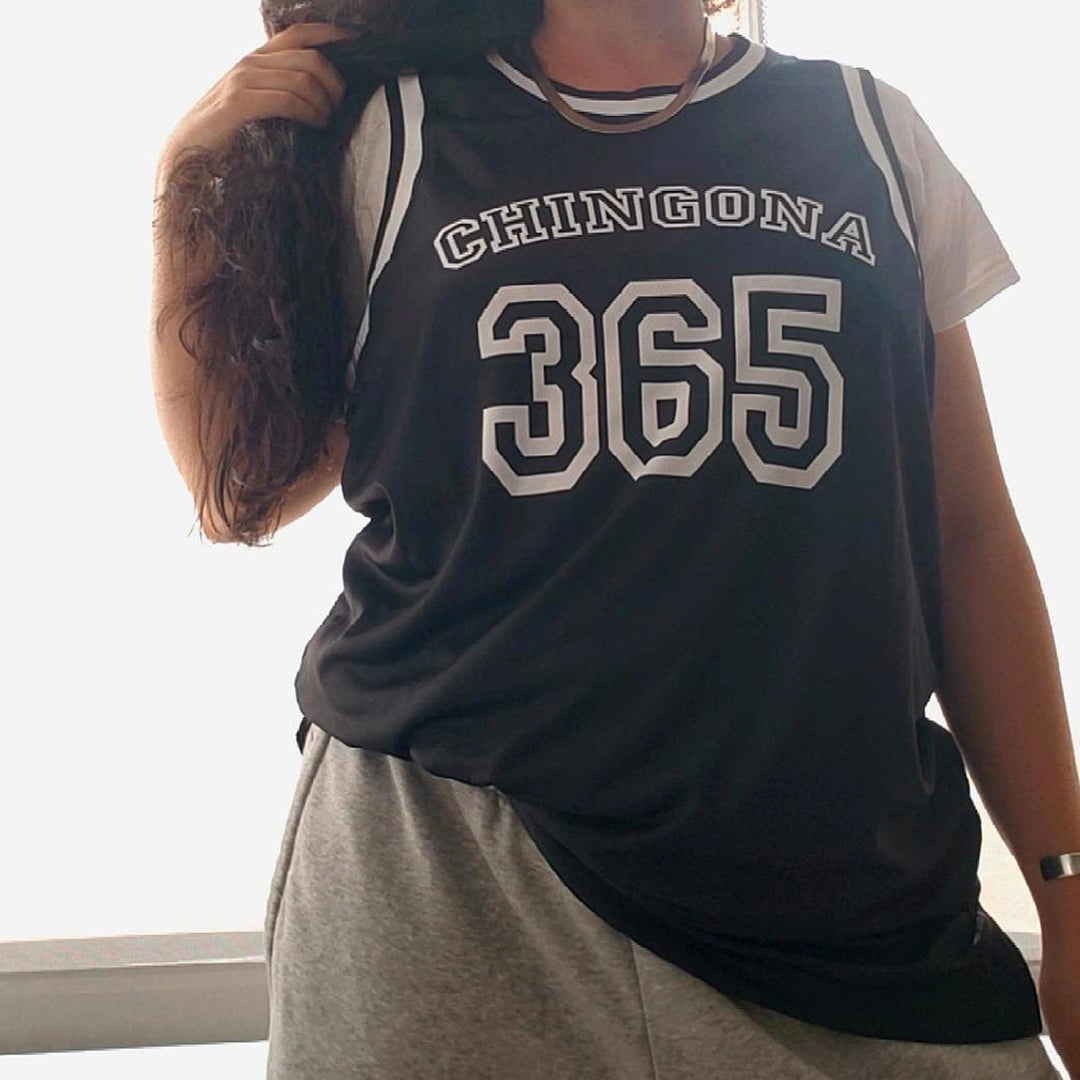 Chingona 365 - Black Basketball Jersey