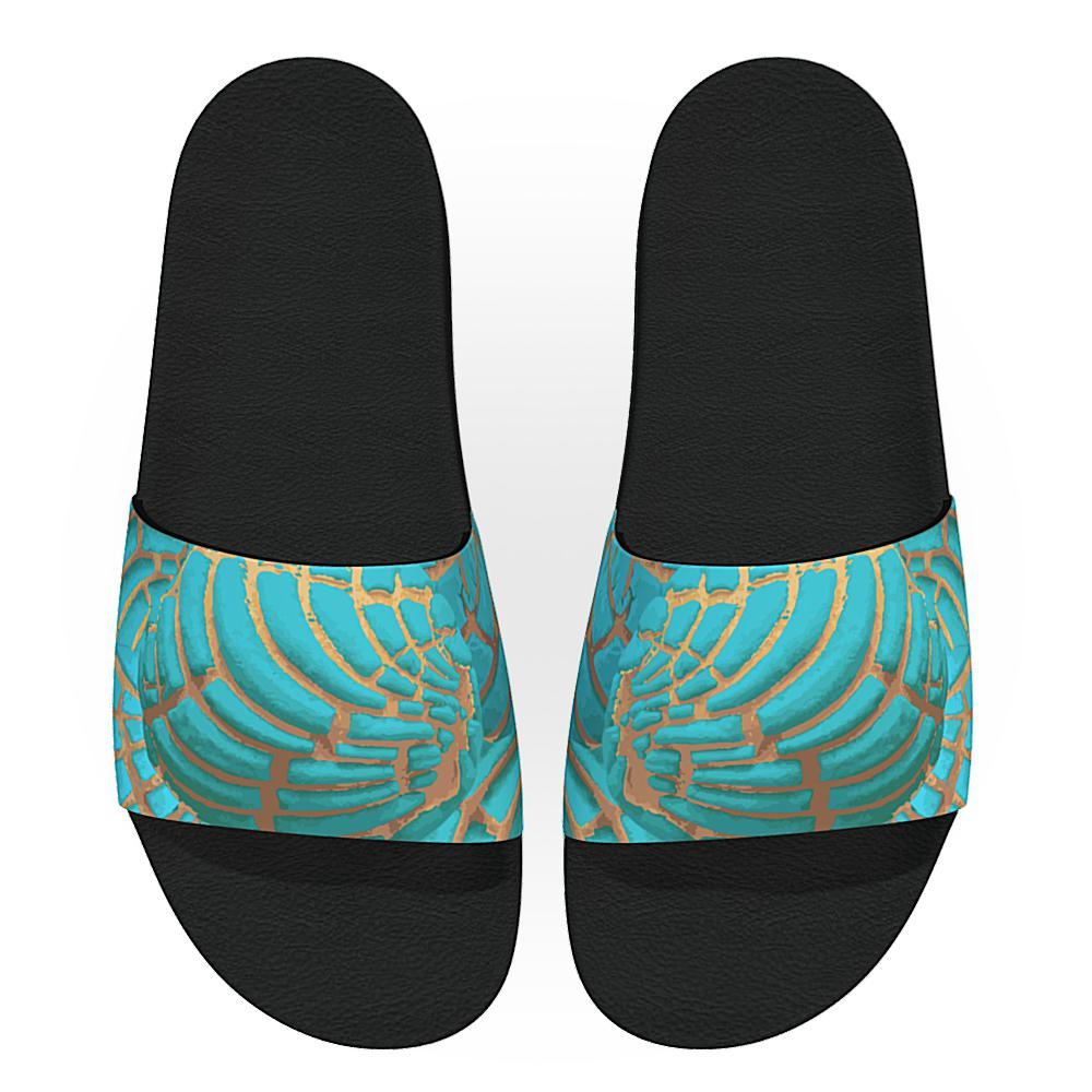 Concha Pan Dulce (Turquoise) - Unisex Slide Sandal - Licuado Wear