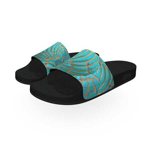 Concha Pan Dulce (Turquoise) - Unisex Slide Sandal - Licuado Wear