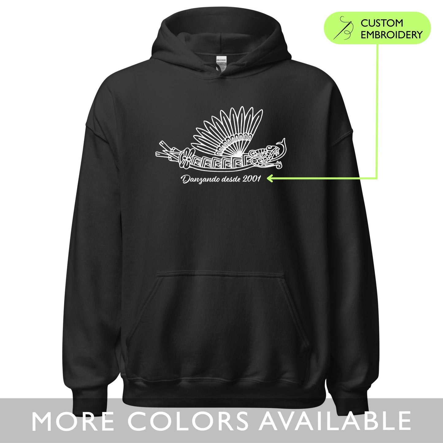 CUSTOM Danzando desde (año) Quetzalcoatl - Embroidered Unisex Hoodie