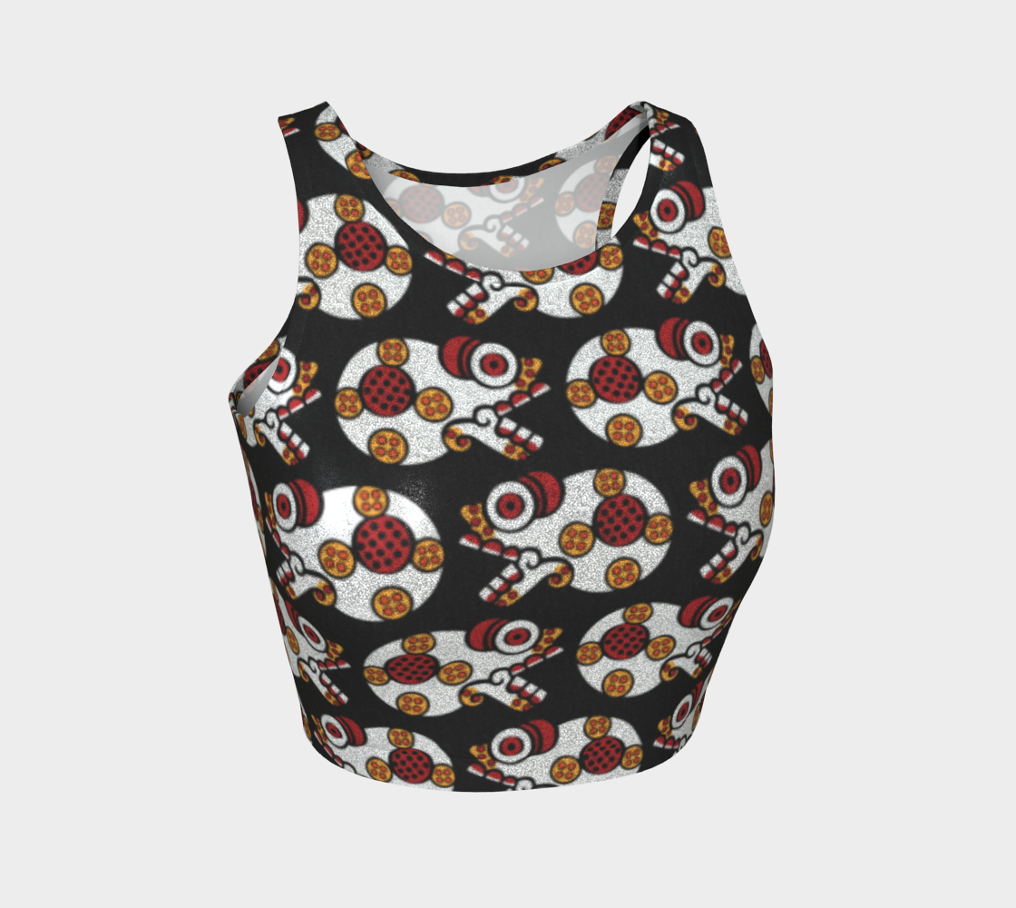 Day of the Dead Colorful Calavera – Reversible Sparkle Cropped Tank Top