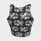 Day of the Dead Black & Silver Calavera – Reversible Sparkle Cropped Tank Top