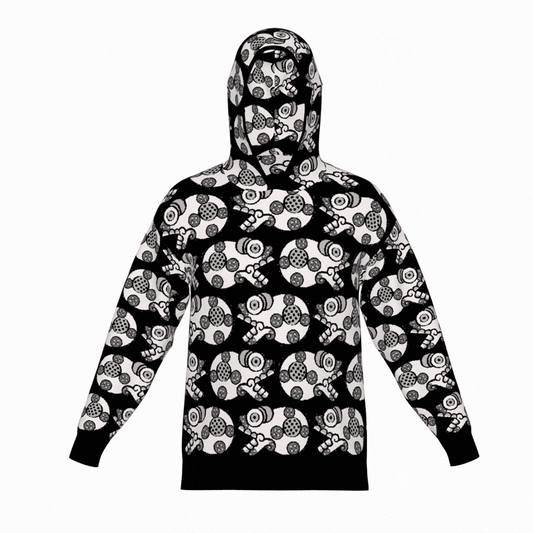Day of the Dead Black & White Calavera – Knitted Hoodie