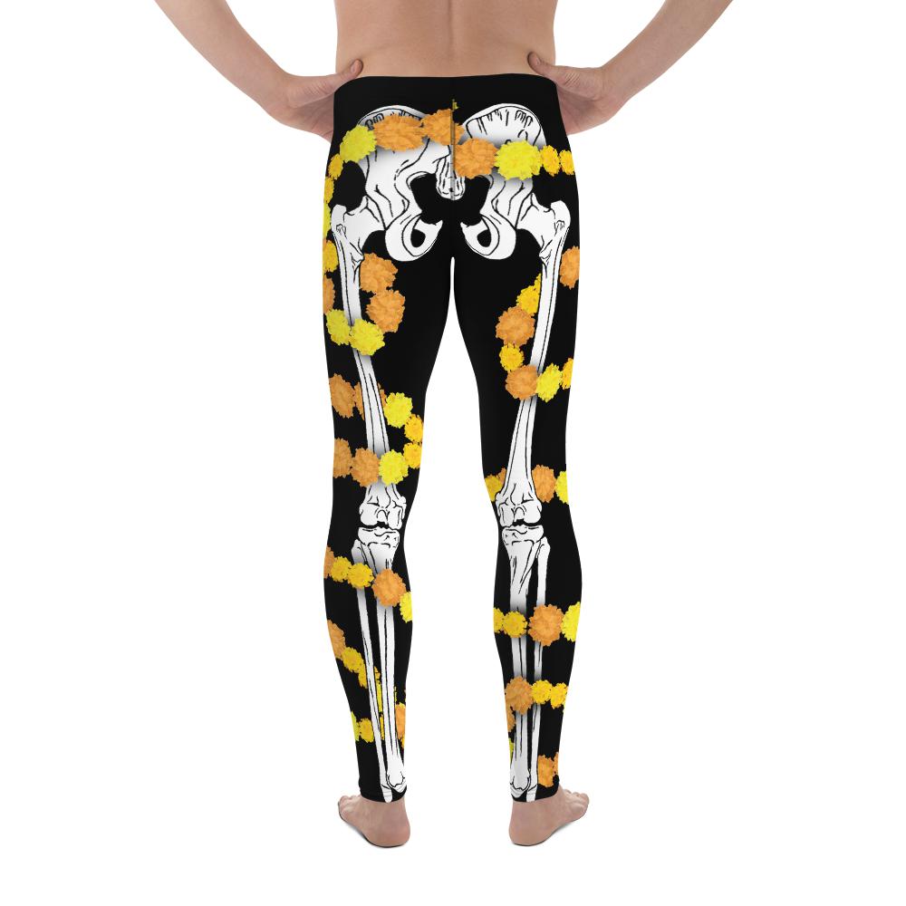 D a de los Muertos Skeleton wrapped in Cempas chil Men s Leggings