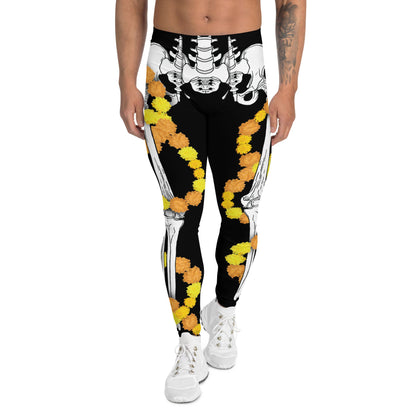 Día de los Muertos Skeleton wrapped in Cempasúchil - Men's Leggings