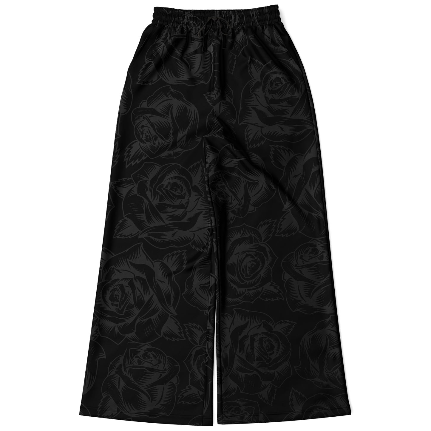 Black on Black Roses - Flare Fleece Pant
