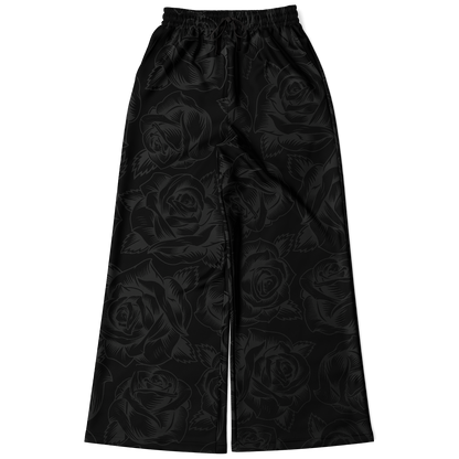 Black on Black Roses - Flare Fleece Pant
