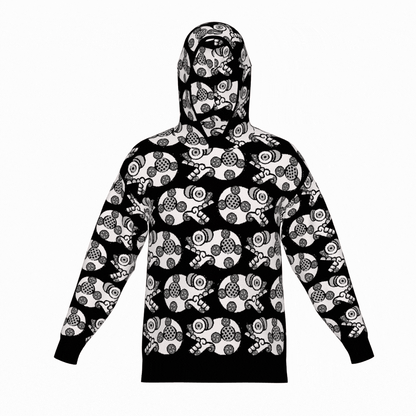 Day of the Dead Black & White Calavera – Knitted Hoodie