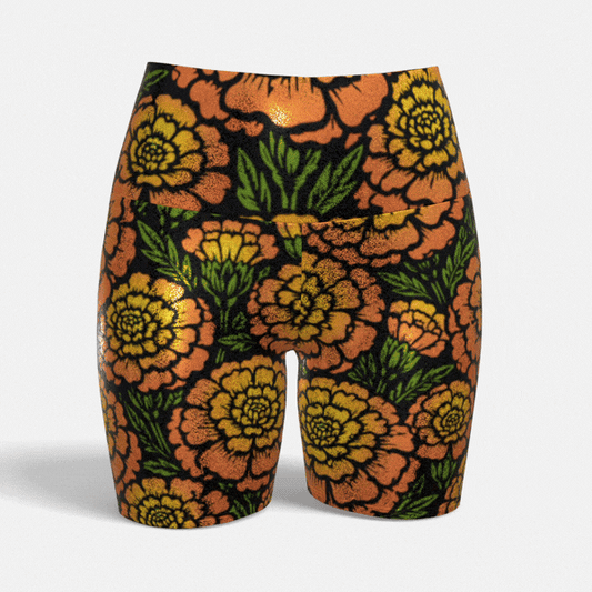 Day of the Dead Marigold – Sparkle Bike Shorts