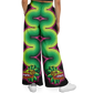 Green and Pink Quetzalcoatl - Flare Fleece Pant