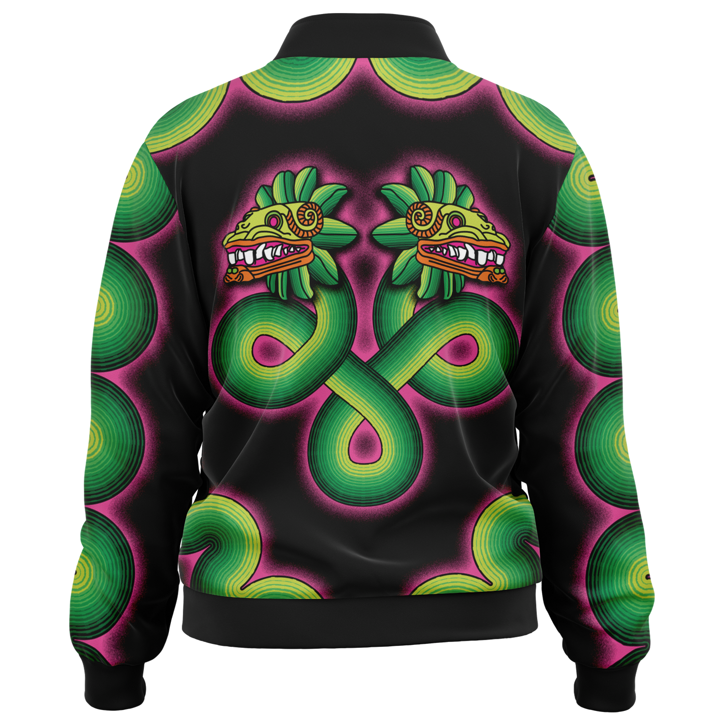 Green and Pink Quetzalcoatl - Unisex Track Jacket