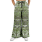 Green & Black Aztec Calendar - Flare Fleece Pant