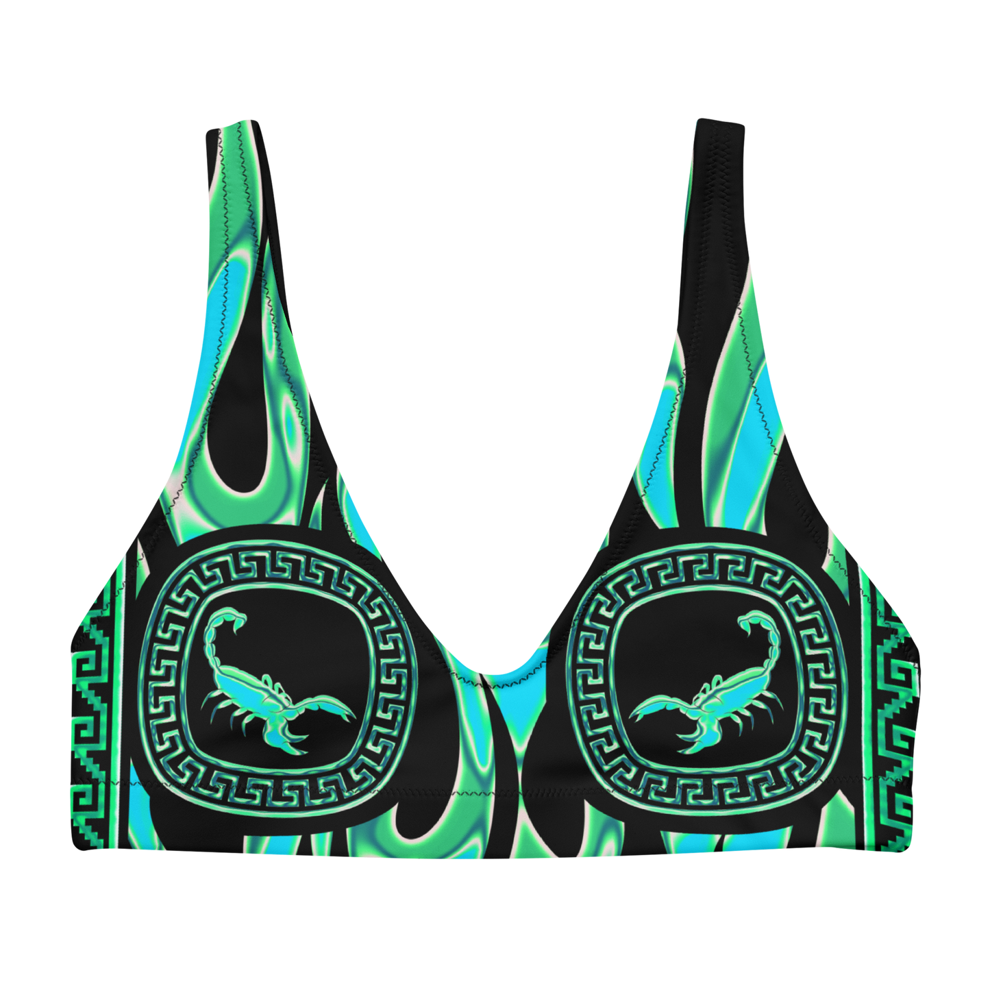 Green Chrome Charro (Escorpión/Scorpion) - Recycled Bikini Top