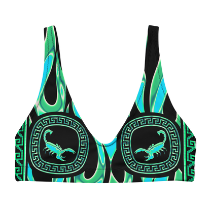 Green Chrome Charro (Escorpión/Scorpion) - Recycled Bikini Top