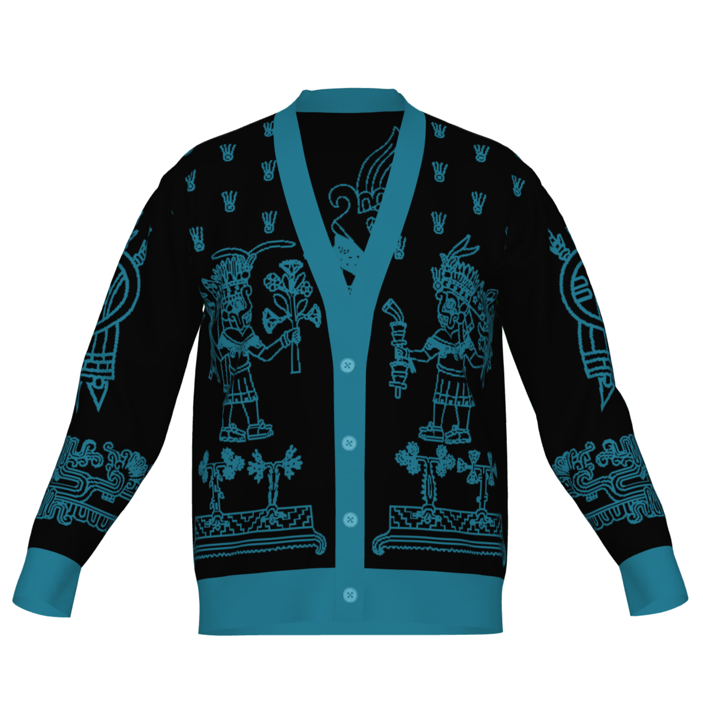 Huitzlampa (Direction of the South) - Unisex Knit Cardigan