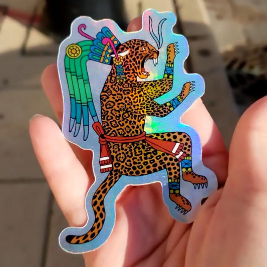Jaguar Warrior - Holographic Sticker