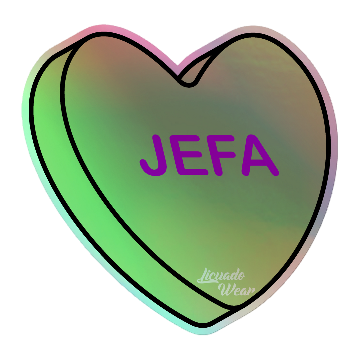 Jefa Candy Conversation Heart - Holographic sticker