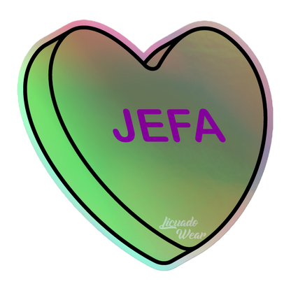 Jefa Candy Conversation Heart - Holographic sticker