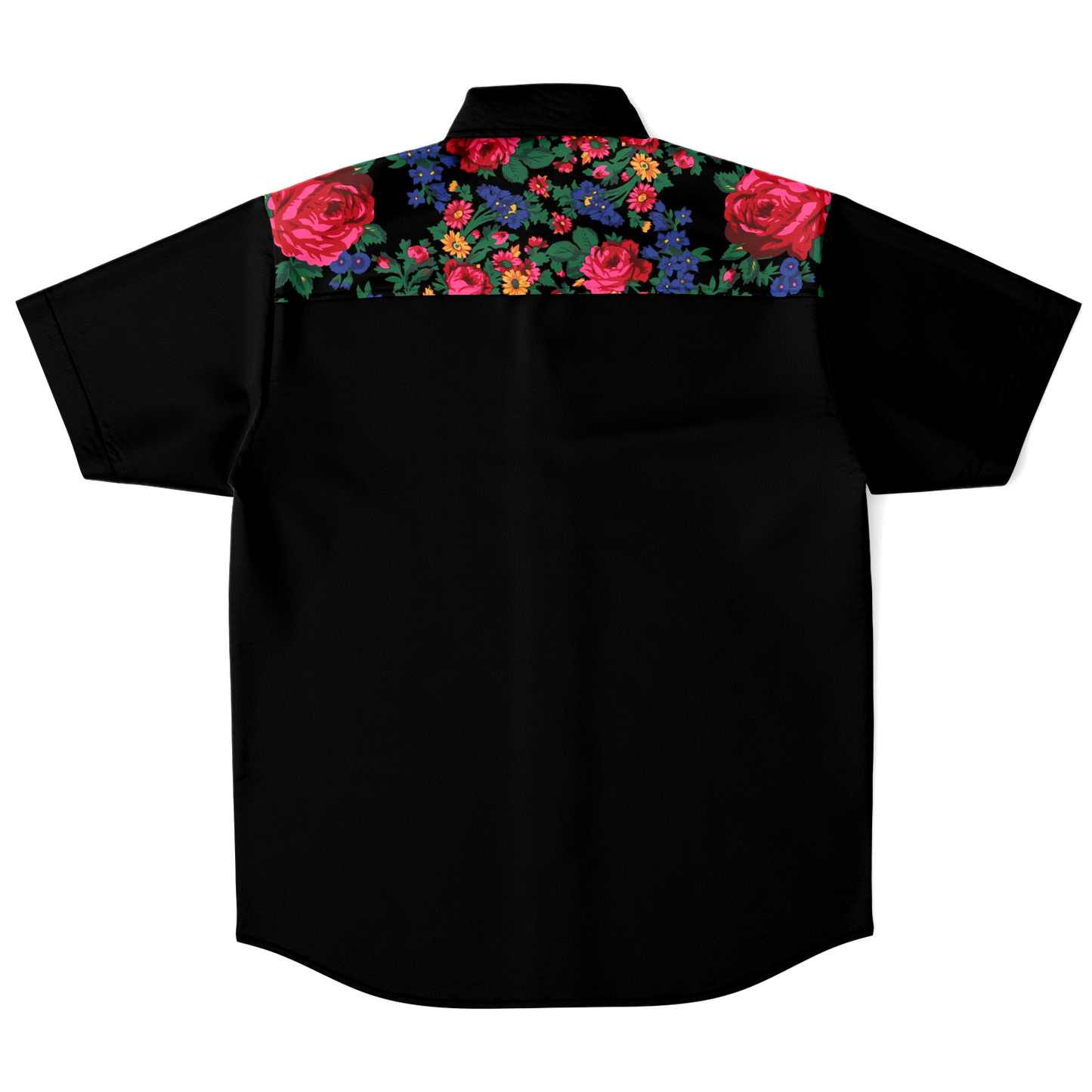 Kokum Floral (Black) - Unisex Camp Collar Shirt