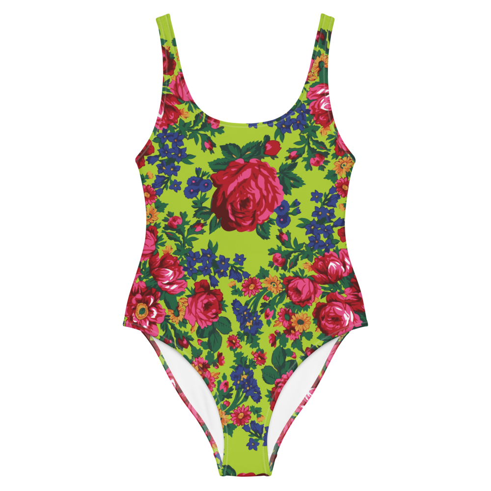 Kokum Floral (Lime Green) - One Piece Swimsuit