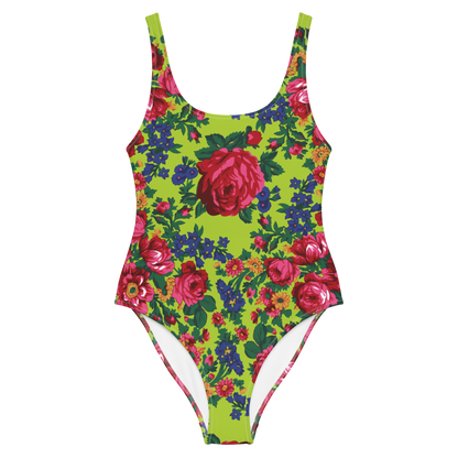 Kokum Floral (Lime Green) - One Piece Swimsuit
