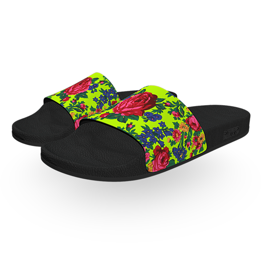Kokum Floral (Lime Green) - Unisex Slide Sandal