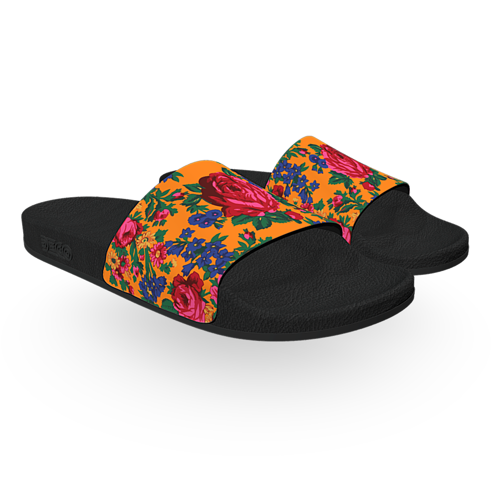 Kokum Floral (Orange) - Unisex Slide Sandal