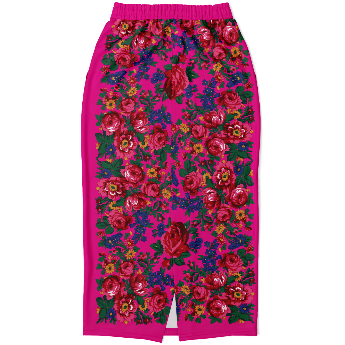 Kokum Floral (Pink) - Athletic Midi Skirt