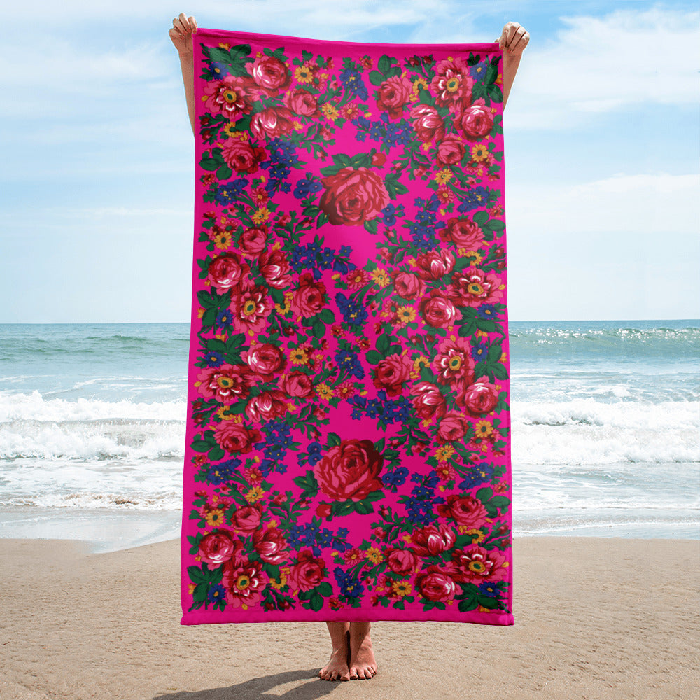 Kokum Floral (Pink) - Beach Towel