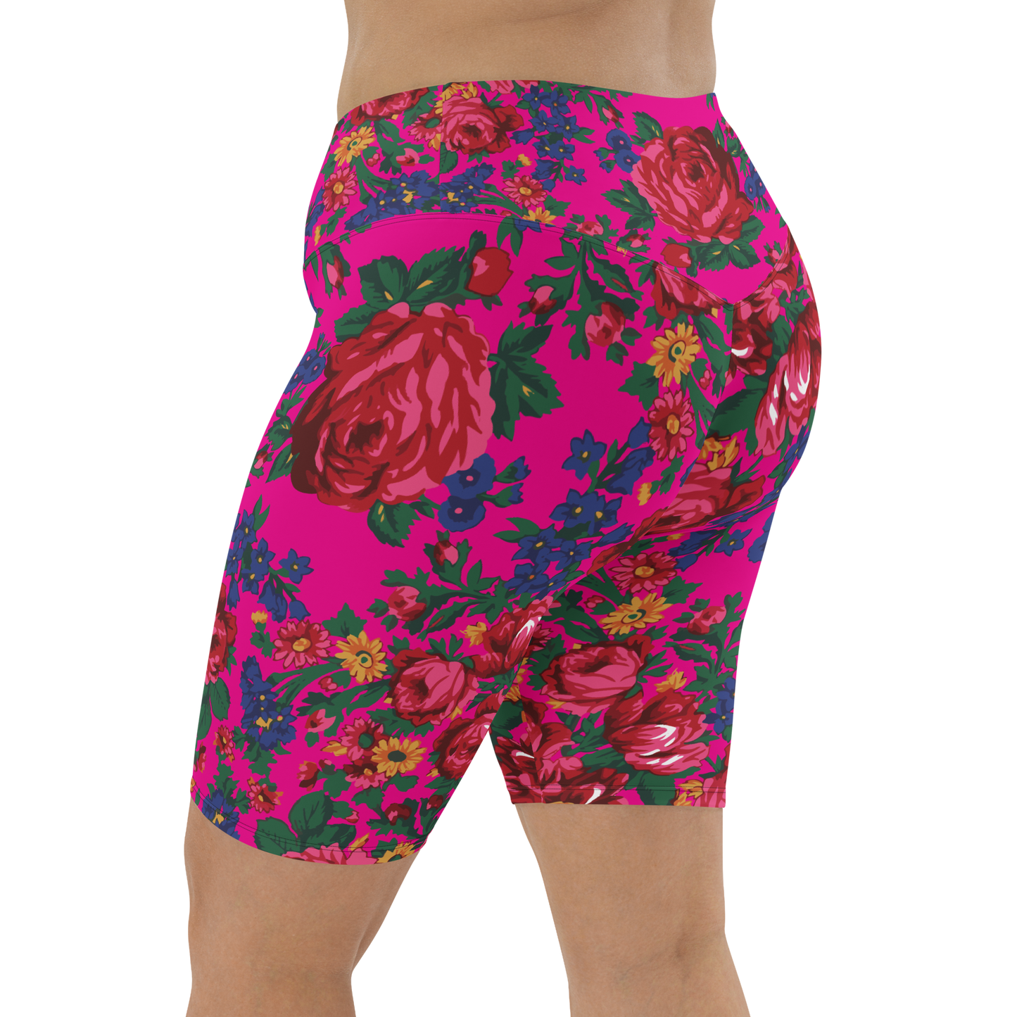 Kokum Floral (Pink) - Bike Shorts