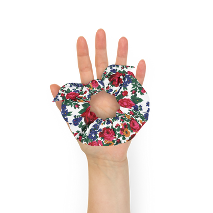 Kokum Floral (White) - Hair Scrunchie