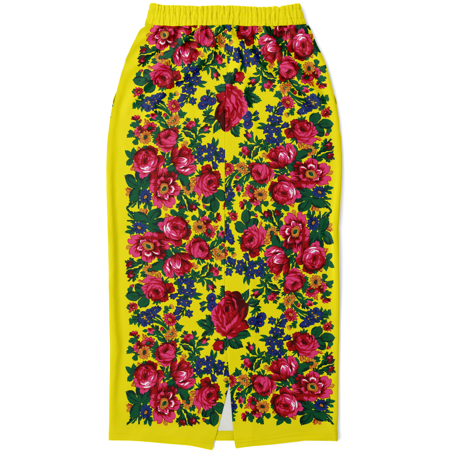 Kokum Floral (Yellow) - Athletic Midi Skirt