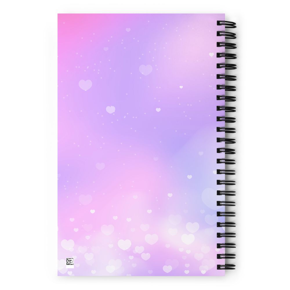 Manifest Mija (Purple/Pink hearts) - Spiral Notebook