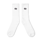 Mictlantecuhtli - White Unisex Embroidered Socks (2 sizes avail.)