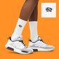Mictlantecuhtli - White Unisex Embroidered Socks (2 sizes avail.)