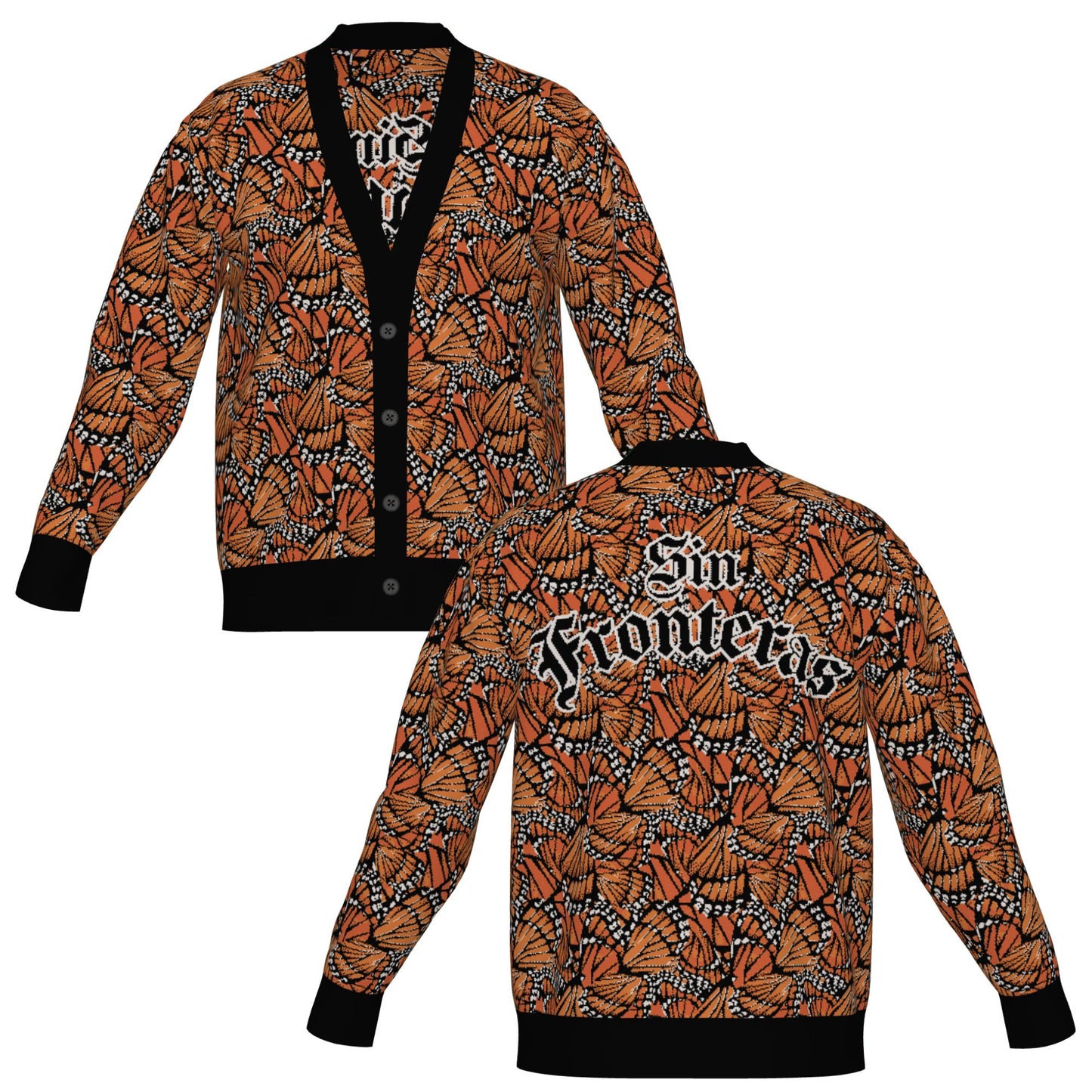 Monarch Butterfly Zacuanpapalotl - Unisex Knit Cardigan (3 Design Options)
