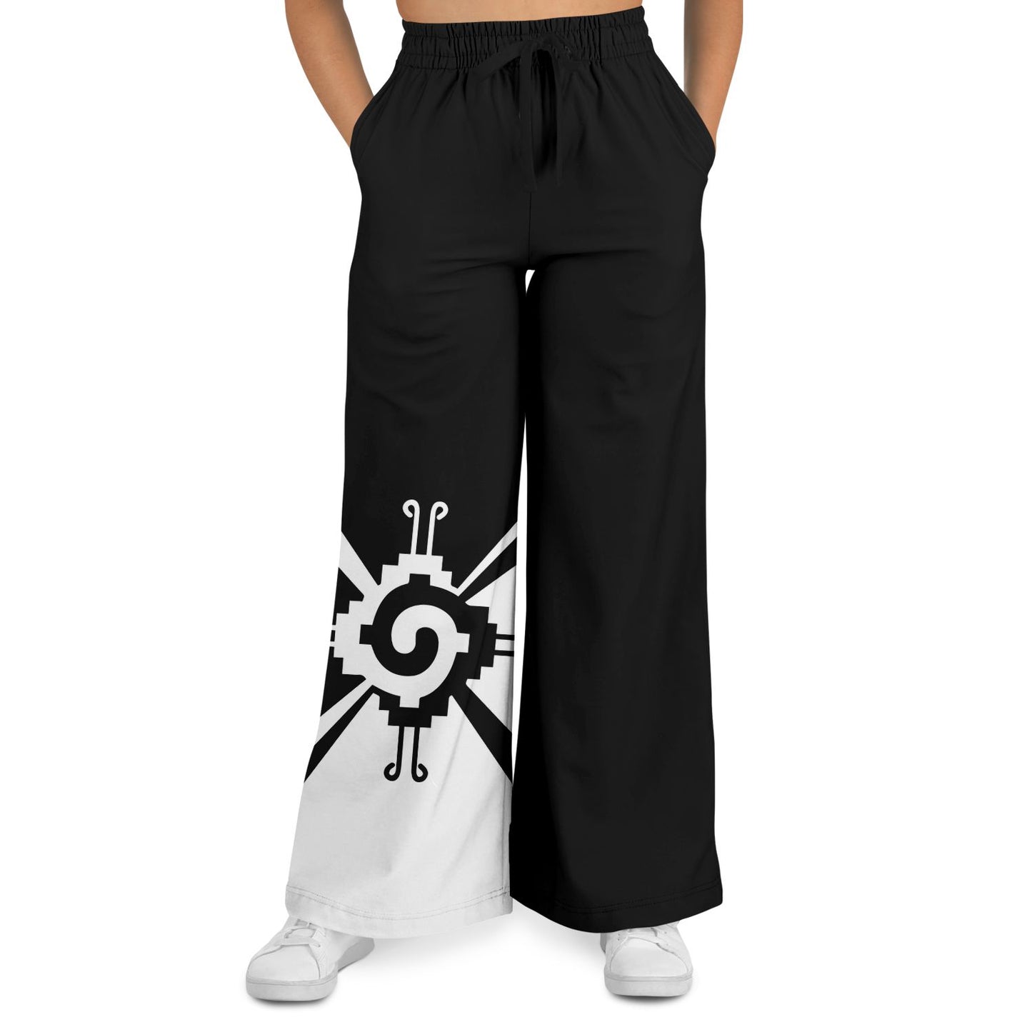 Nahui Papalotl or Hunab Ku (Black & White) - Flare Pant